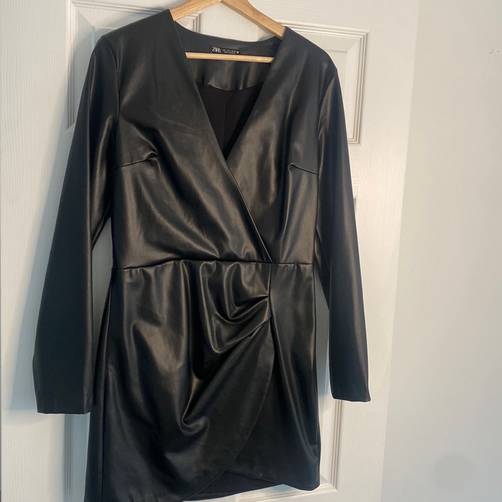 leather black dress